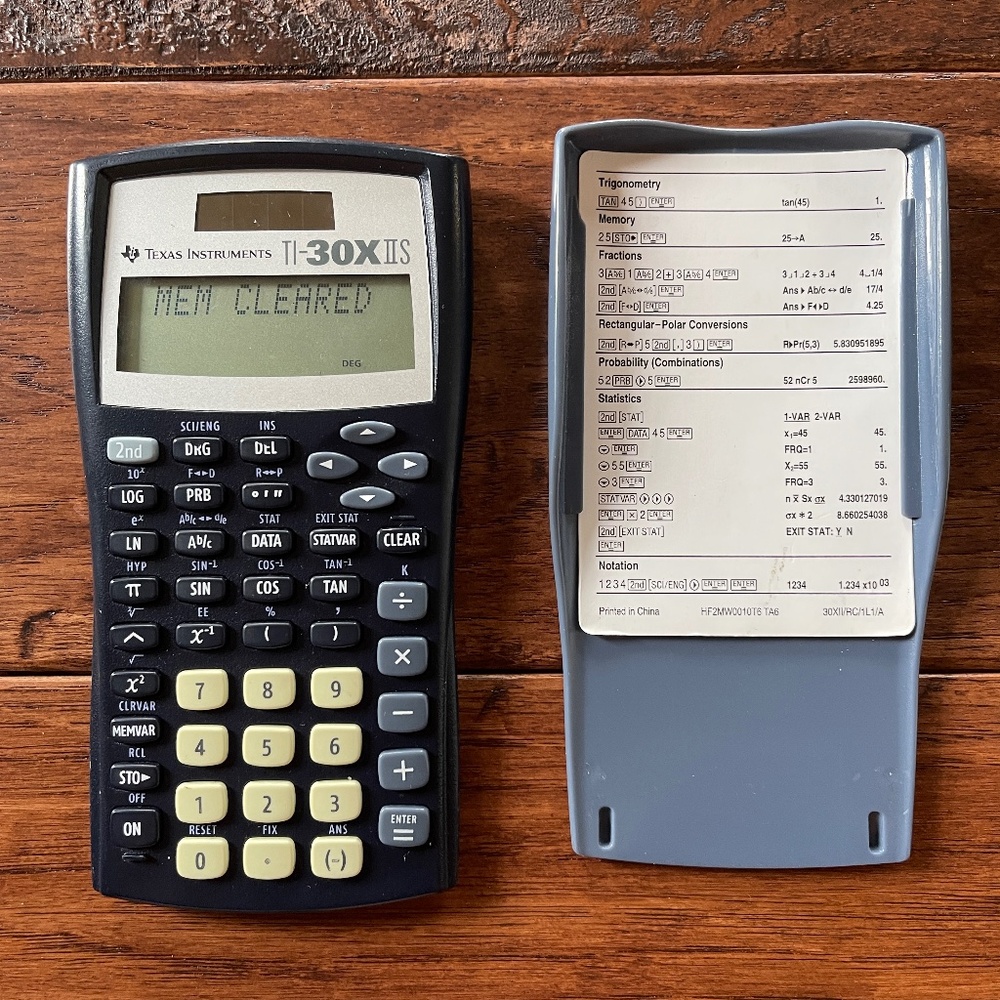 Texas Instruments TI-30X IIS Scientific Calculator with Cover & Guide Card